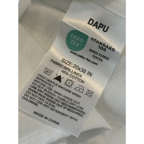 Dapu Pillowcases Set of 2 King Size French Linen & Cotton Blend Ivory Shams New - Picture 6 of 7